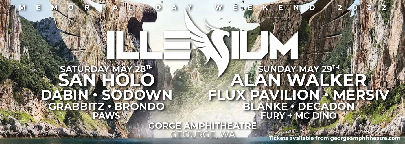 Illenium: Memorial Day Weekend 2022 - Sunday at Gorge Amphitheatre